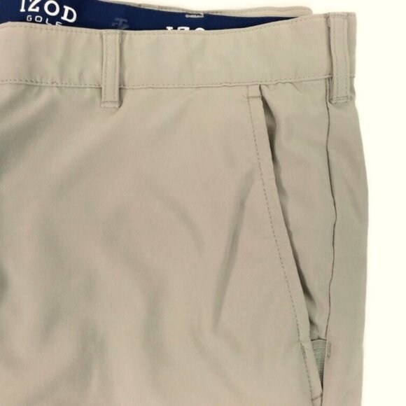 IZOD Men’s Khaki Golf Pants Swing Flex Stretch Performance Flat Front 40x30.75 - Picture 7 of 12